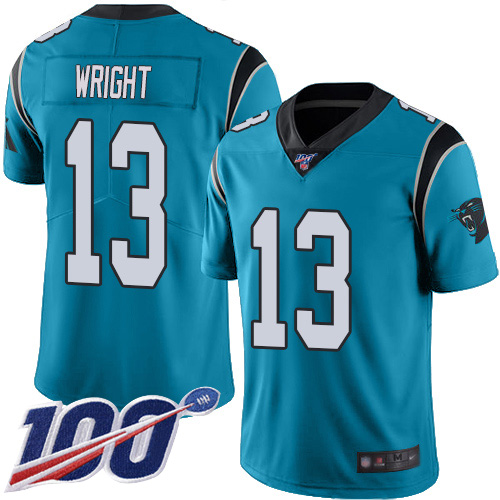 Carolina Panthers Limited Blue Youth Jarius Wright Jersey NFL Football #13 100th Season Rush Vapor Untouchable->youth nfl jersey->Youth Jersey